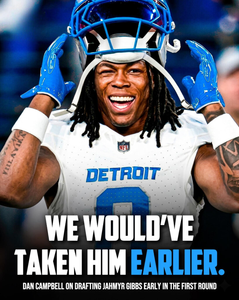 Son.Since being selected, Jahmyr Gibbs has been one of the NFL’s best running guards, scoring a total of 5,029 yards and 49 touchdowns since 2023. - Good News